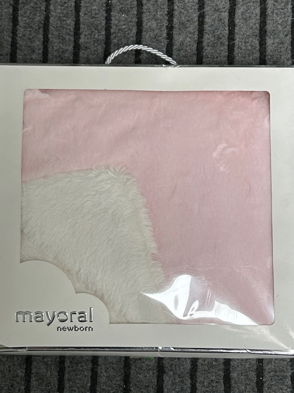Mayoral Pink and Cream Super Soft Plush Newborn Baby Blanket. NWT